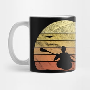 Kayak Sunset River Retro Look Vintage Gift Idea Mug